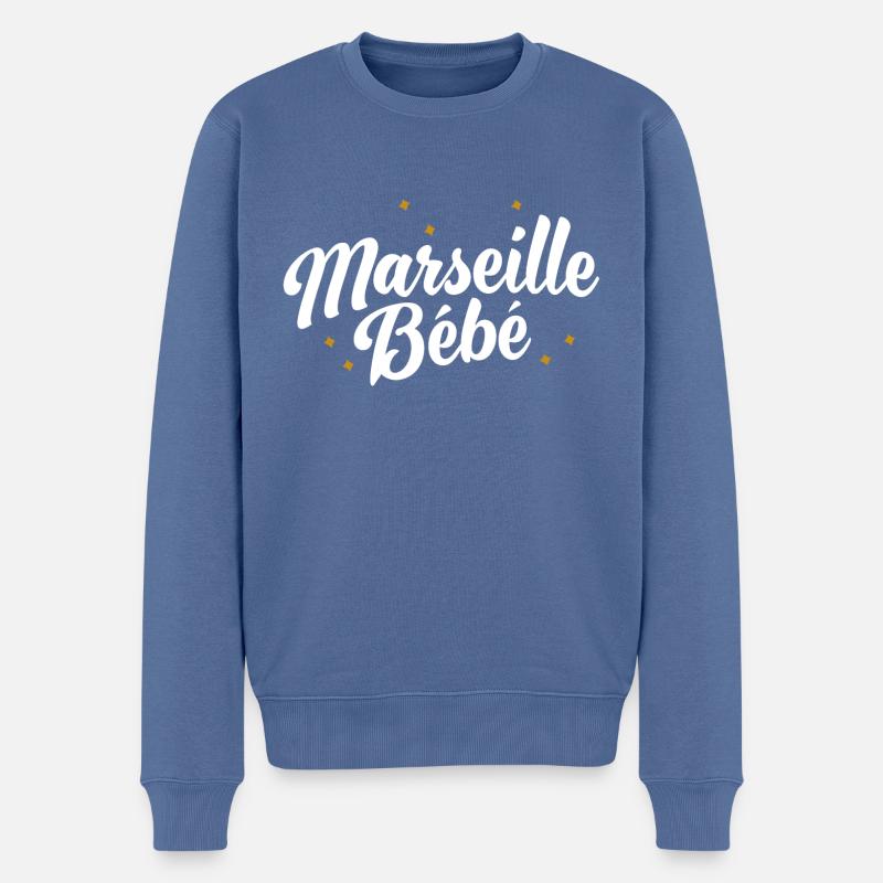 Marseille bébé - Pull Premium bio Homme - bleu pigeon