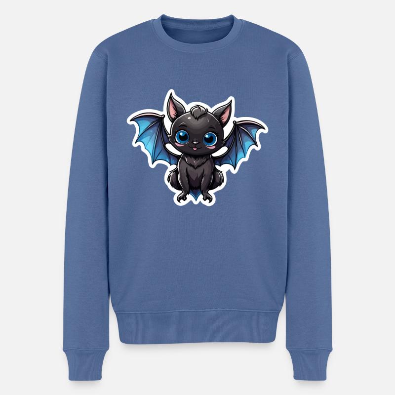 Illustration mignonne de chauve-souris - Pull Premium bio Homme - bleu pigeon