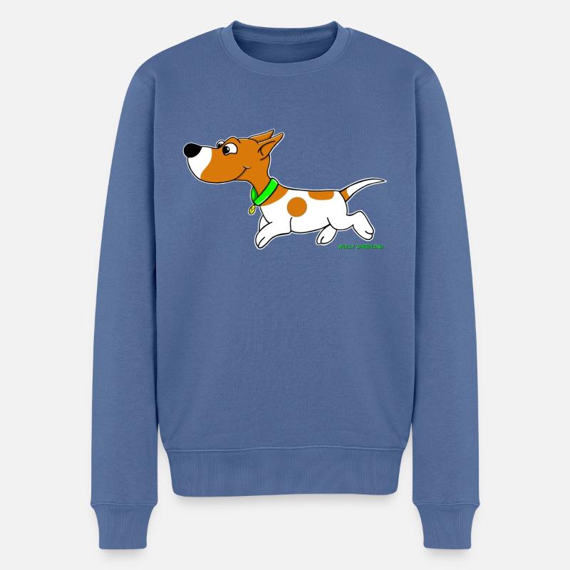 Süßer Jack Russel Comic Wolly Sheepling Gaming - Männer Premium Bio Pullover - Taubenblau