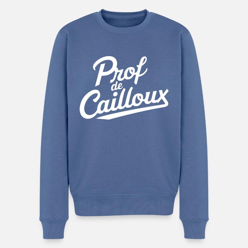 Prof de cailloux - Pull Premium bio Homme - bleu pigeon