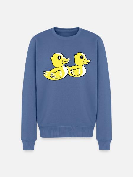 2 ænder svømmevand par to venner hold - Økologisk premium-sweatshirt til mænd - dueblå