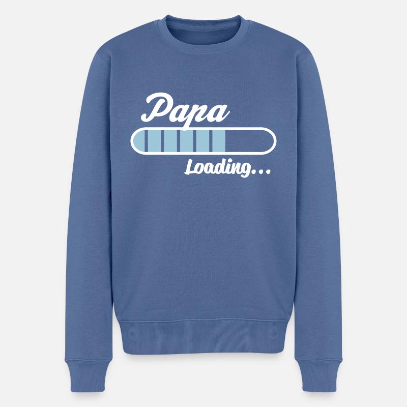 Papa Loading... - Männer Premium Bio Pullover - Taubenblau