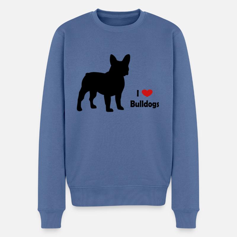 Bouledogue - Pull Premium bio Homme - bleu pigeon