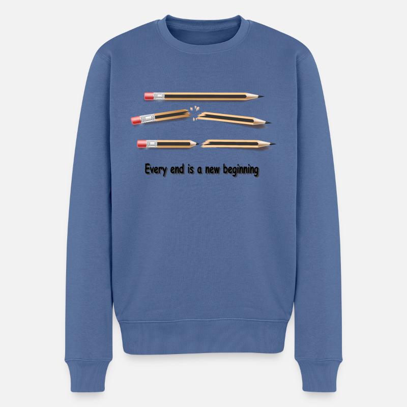 Fin et début - Pull Premium bio Homme - bleu pigeon