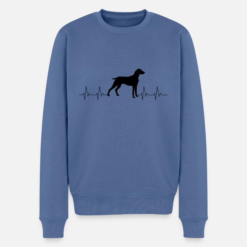 Weimaraner2 - Männer Premium Bio Pullover - Taubenblau