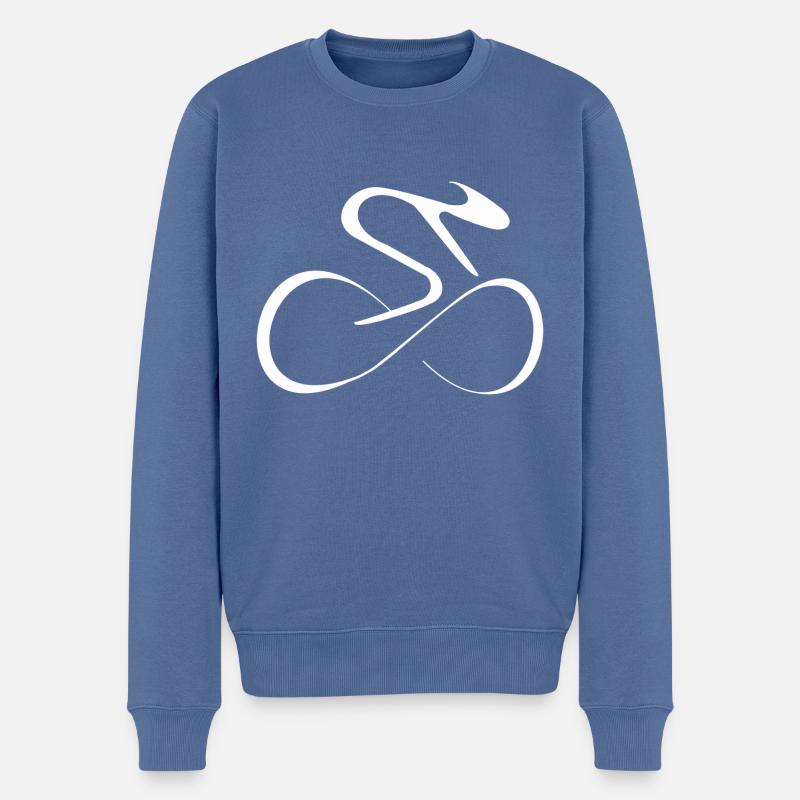 Fahrrad Rennrad - Männer Premium Bio Pullover - Taubenblau