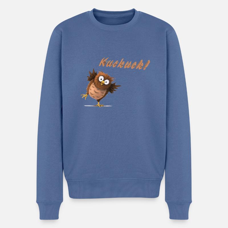 Kuckuck - Männer Premium Bio Pullover - Taubenblau