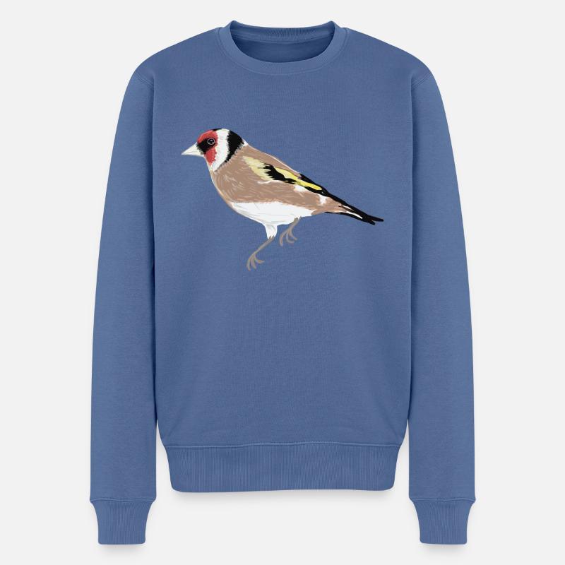 Gartenvogel Stieglitz - Männer Premium Bio Pullover - Taubenblau