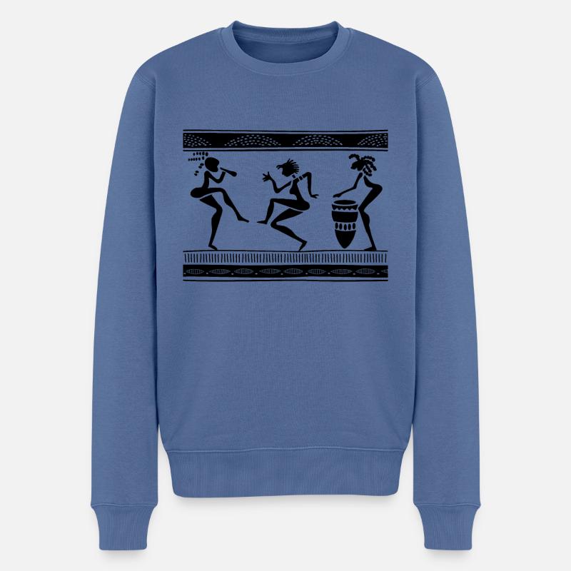 Afrikanische Tänzer - Männer Premium Bio Pullover - Taubenblau