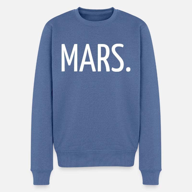 März - Männer Premium Bio Pullover - Taubenblau