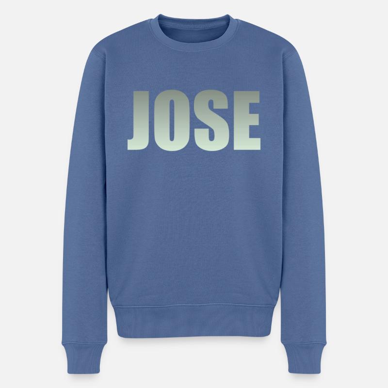 Vorname: Jose in grün - Männer Premium Bio Pullover - Taubenblau