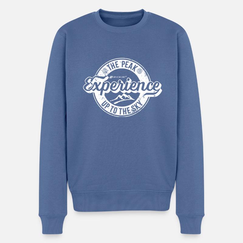 Peak Experience Retro Label - Männer Premium Bio Pullover - Taubenblau