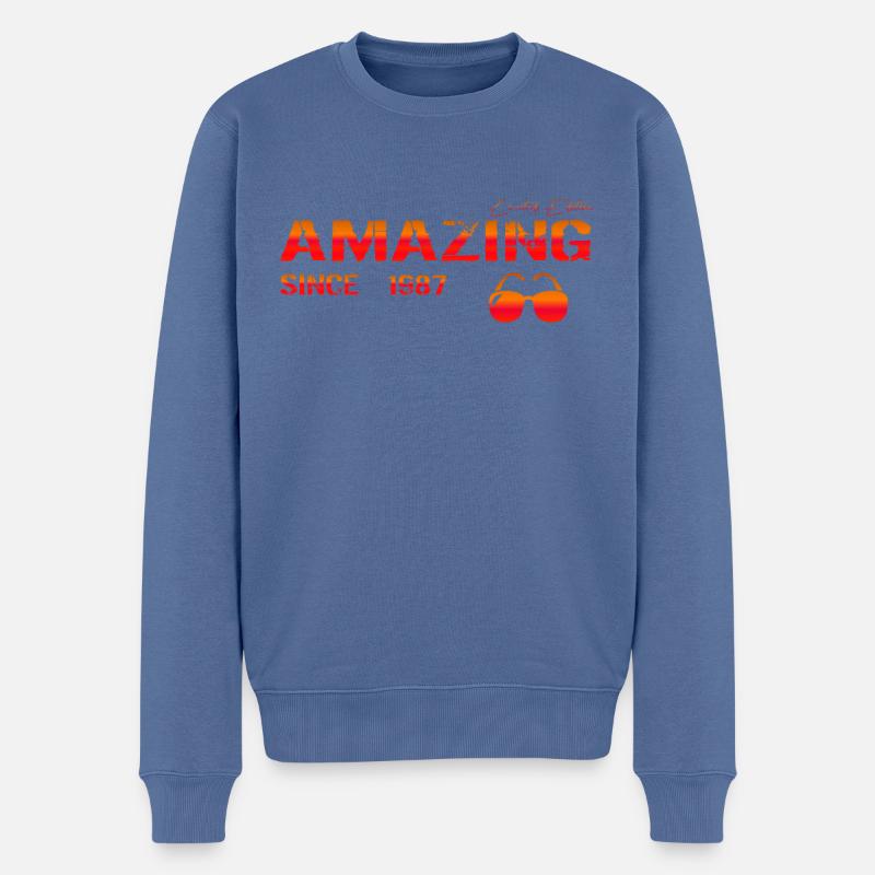 Amazing since 1987 - Männer Premium Bio Pullover - Taubenblau