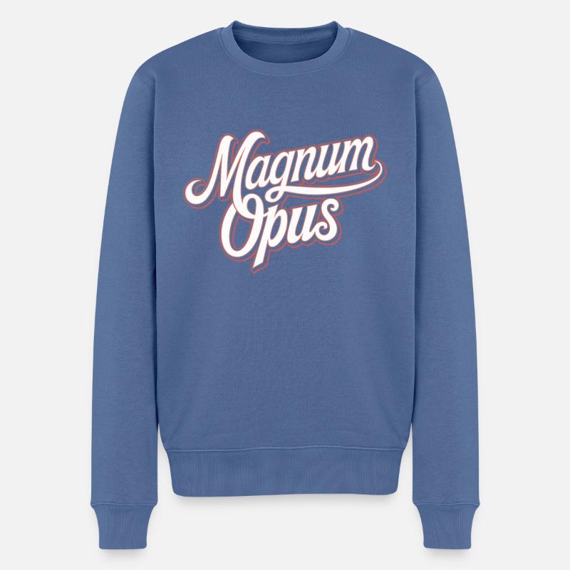 Magnum Opus - Pull Premium bio Homme - bleu pigeon