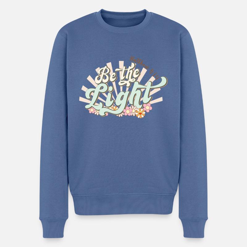 Be The Light - Männer Premium Bio Pullover - Taubenblau