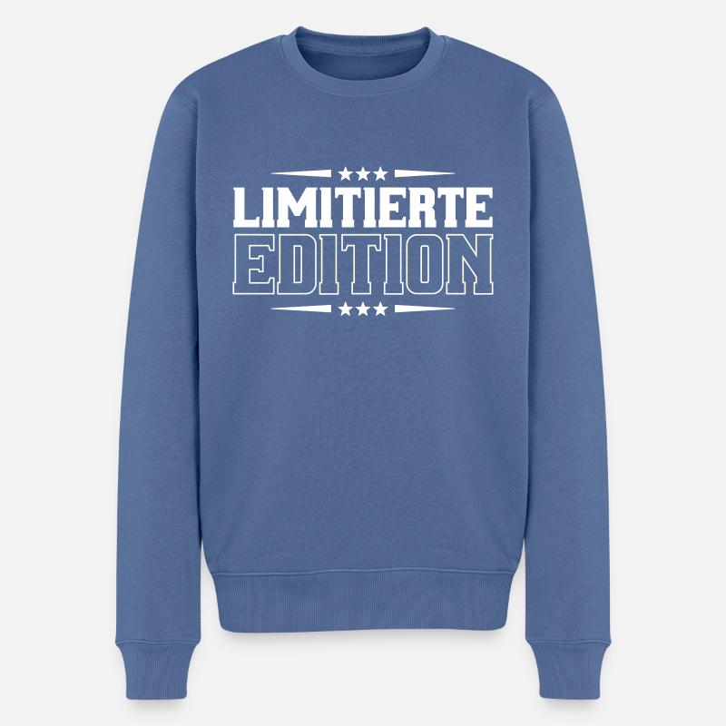 limitierte edition - Männer Premium Bio Pullover - Taubenblau