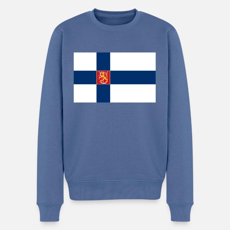 Drapeau d'État de Finlande - Pull Premium bio Homme - bleu pigeon