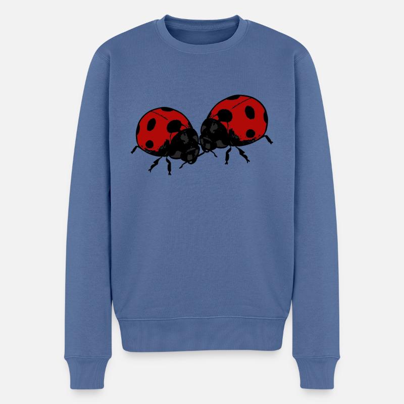 Marienkäfer Ladybug Lady Bug - Männer Premium Bio Pullover - Taubenblau