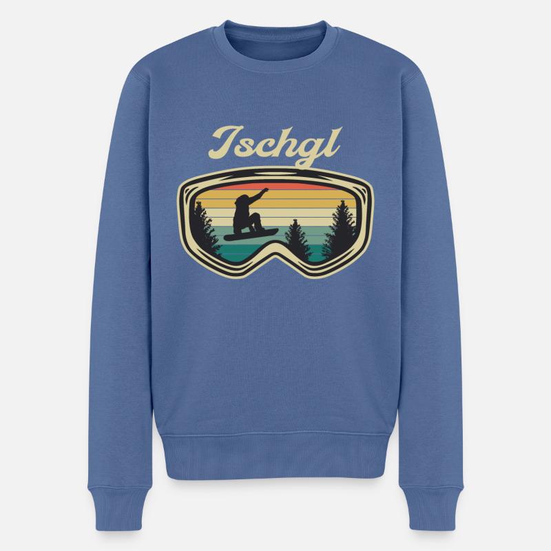 Ischgl Ski Sknowboard - Männer Premium Bio Pullover - Taubenblau