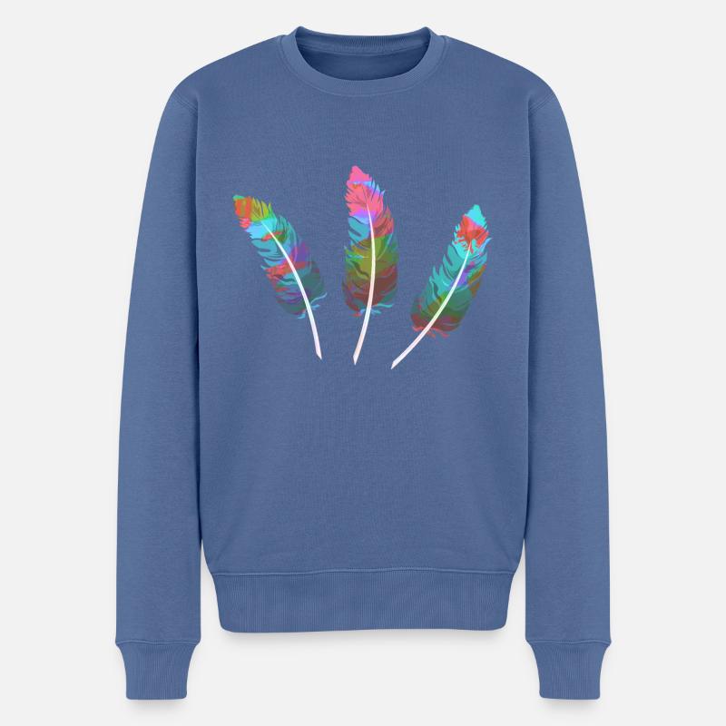 federn,bunt,feder,graffiti - Männer Premium Bio Pullover - Taubenblau