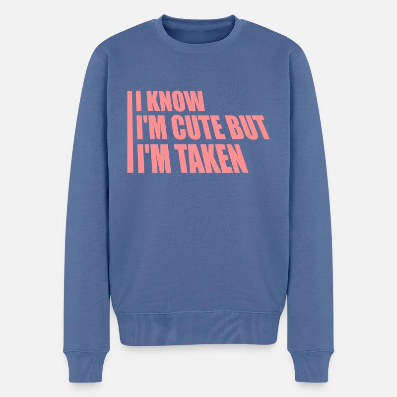 citation mignonne mais prise - Pull Premium bio Homme - bleu pigeon