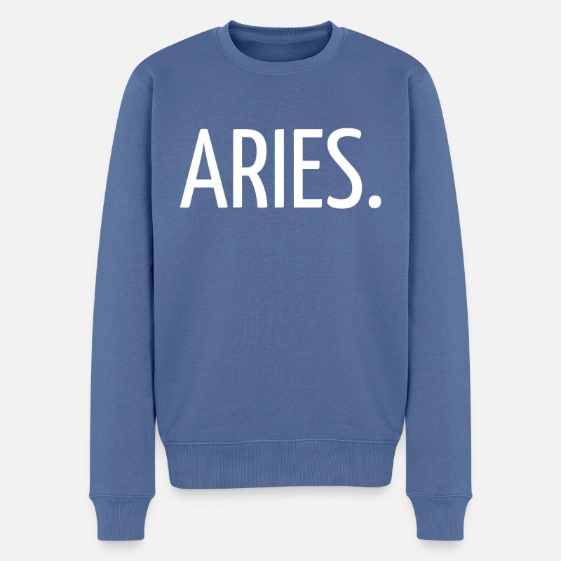 Widder - Männer Premium Bio Pullover - Taubenblau