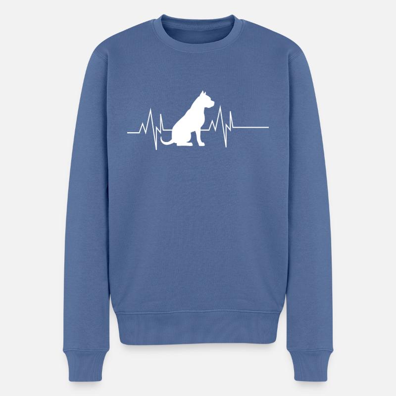 Pitbull Heartbeat - Pull Premium bio Homme - bleu pigeon