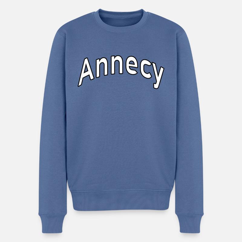 Annecy - Männer Premium Bio Pullover - Taubenblau