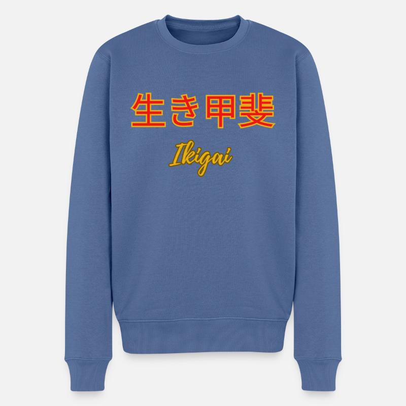 Ikigai 2 - Pull Premium bio Homme - bleu pigeon