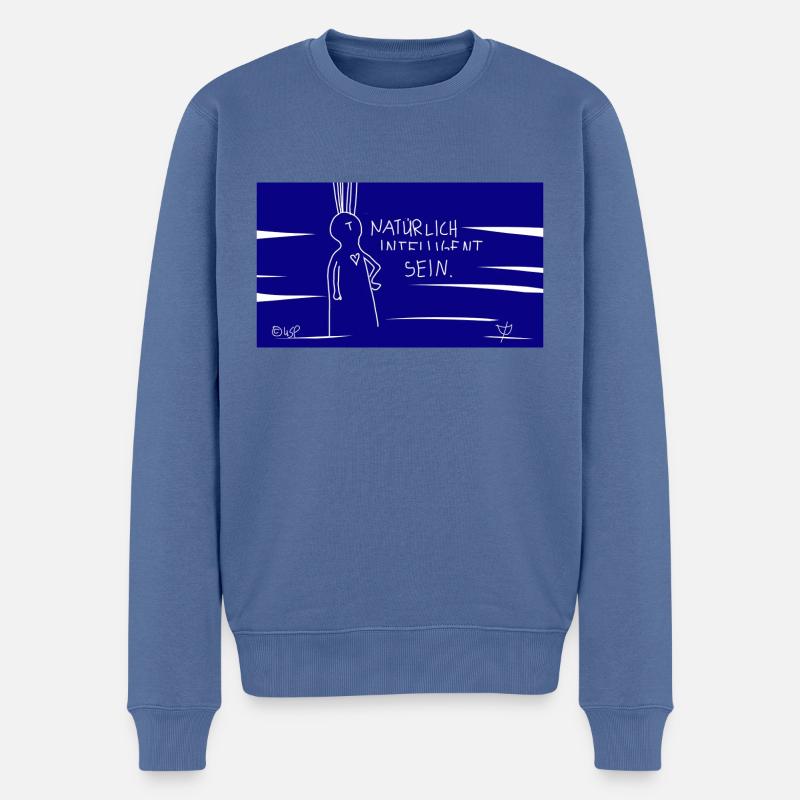 Natürlich intelligent sein. - Männer Premium Bio Pullover - Taubenblau