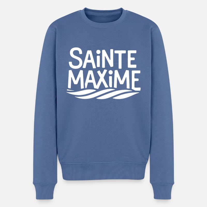 Sainte-Maxime - Pull Premium bio Homme - bleu pigeon