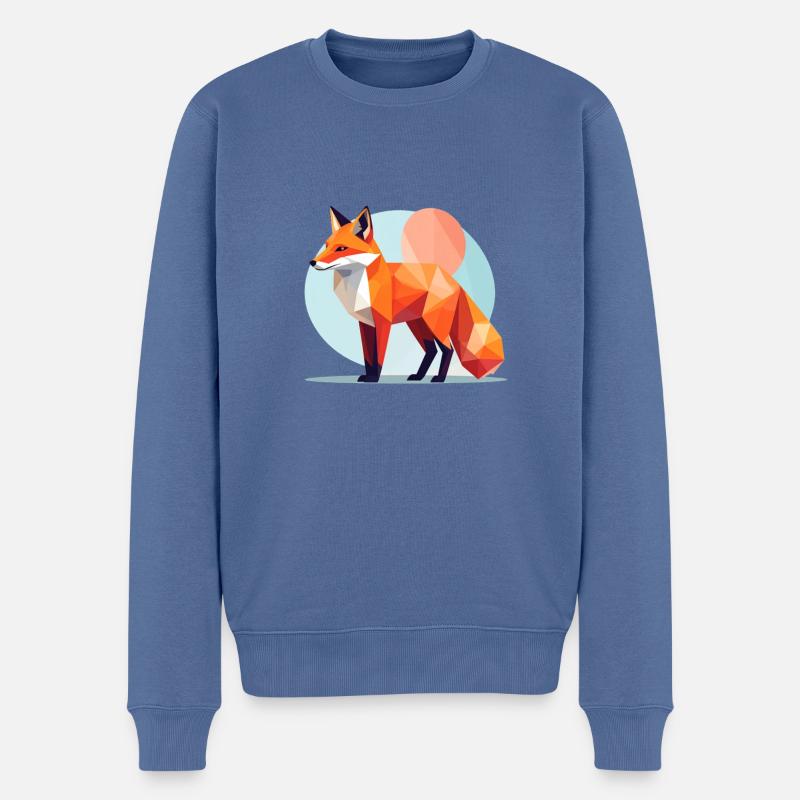 Renard ,Géométrique, illustration,abstrait - Pull Premium bio Homme - bleu pigeon