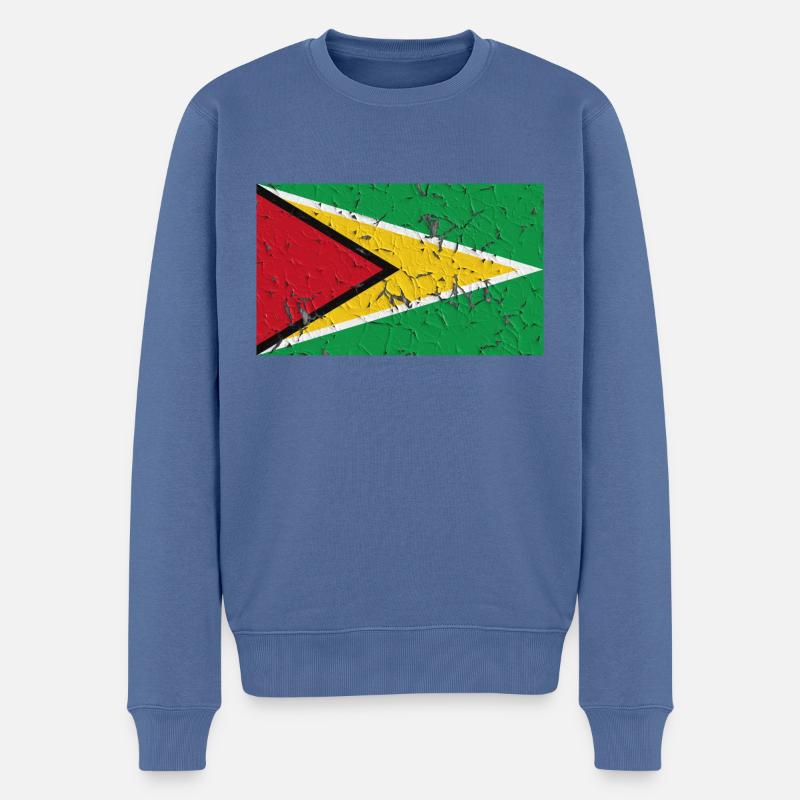 Guyana - Männer Premium Bio Pullover - Taubenblau