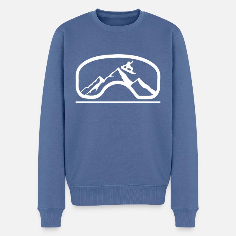 Snowboard Snowboarder - Pull Premium bio Homme - bleu pigeon
