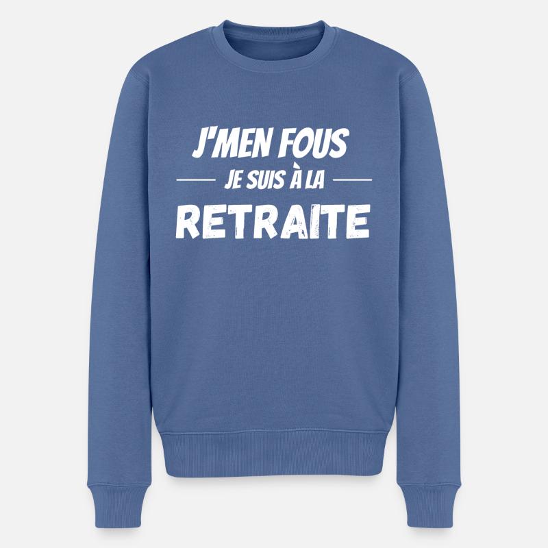 Retraite - Pull Premium bio Homme - bleu pigeon