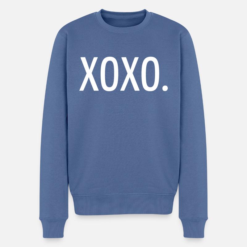XOXO - Männer Premium Bio Pullover - Taubenblau