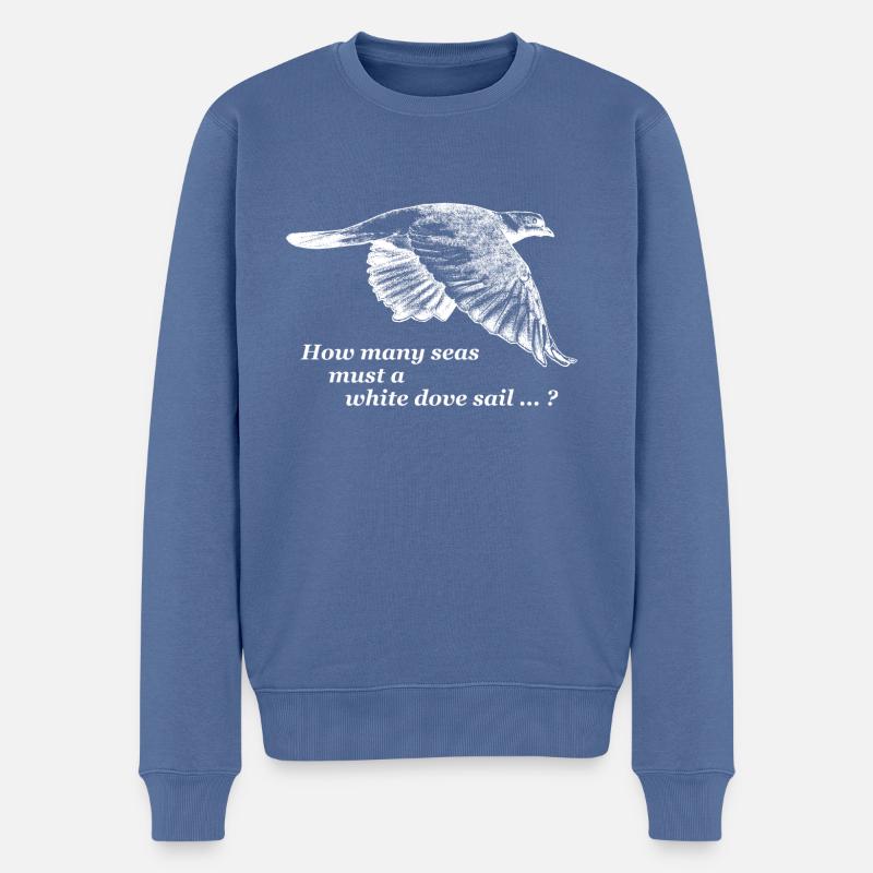 White Dove - Bob Dylan - Men's Premium Organic Jumper - stone blue