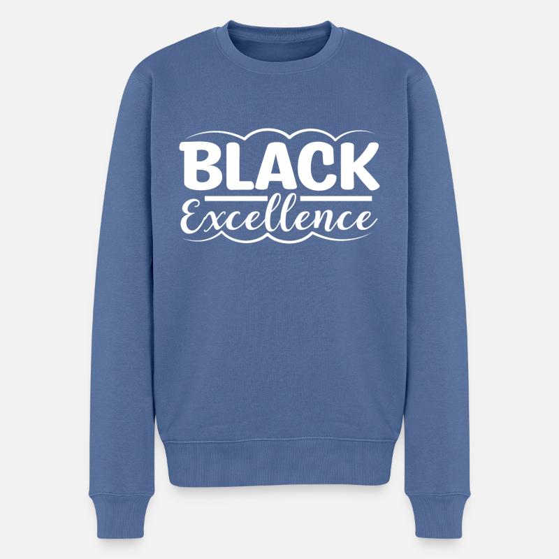 Black Excellence - Männer Premium Bio Pullover - Taubenblau