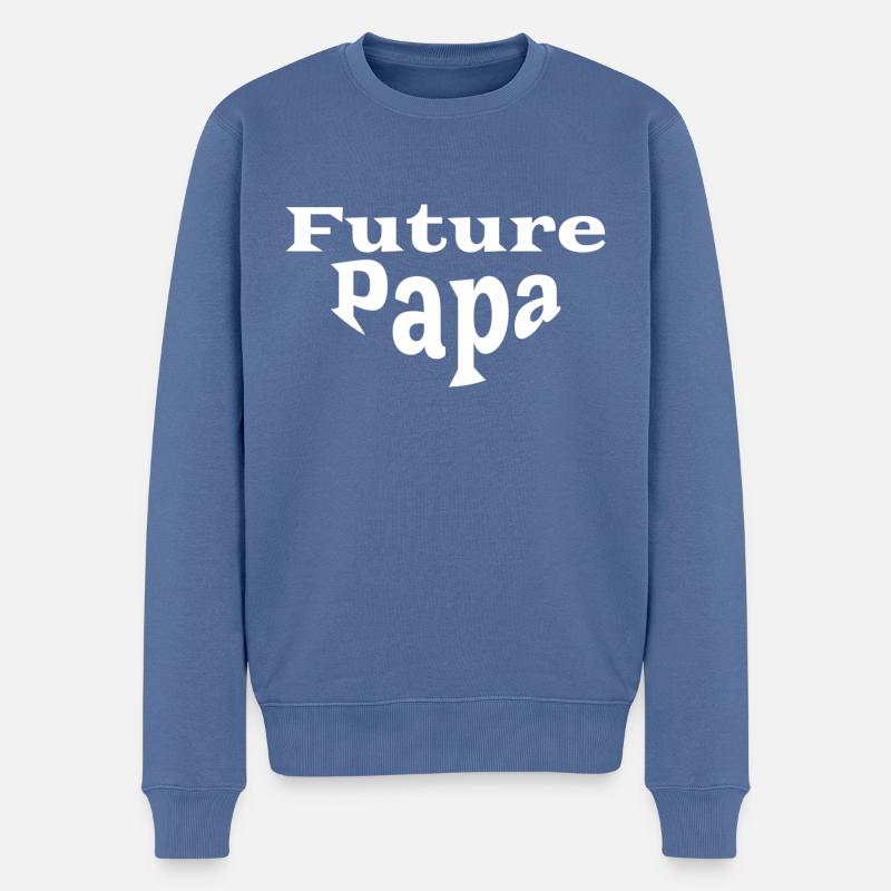 future Papa - Pull Premium bio Homme - bleu pigeon