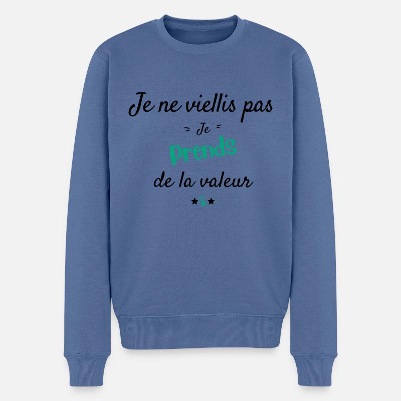 Je prends de la valeur - Pull Premium bio Homme - bleu pigeon
