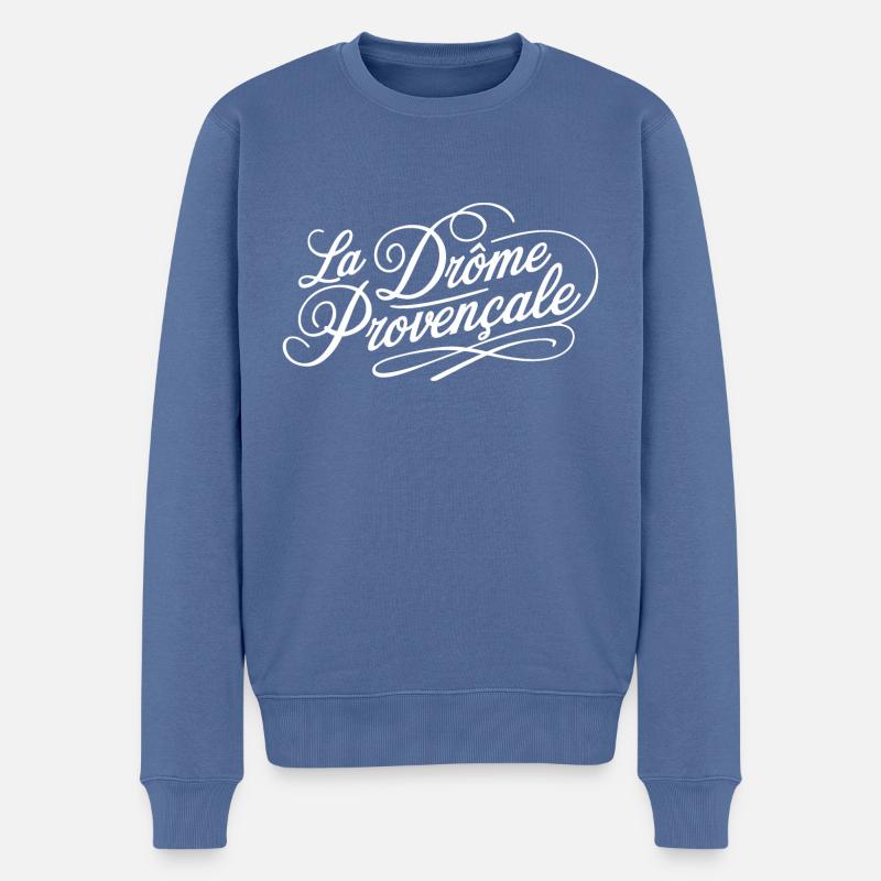 La Drôme Provençale - Pull Premium bio Homme - bleu pigeon