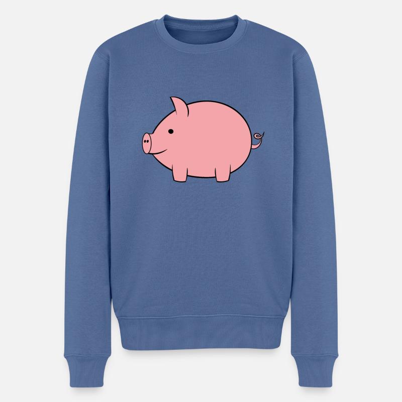 Schwein - Männer Premium Bio Pullover - Taubenblau