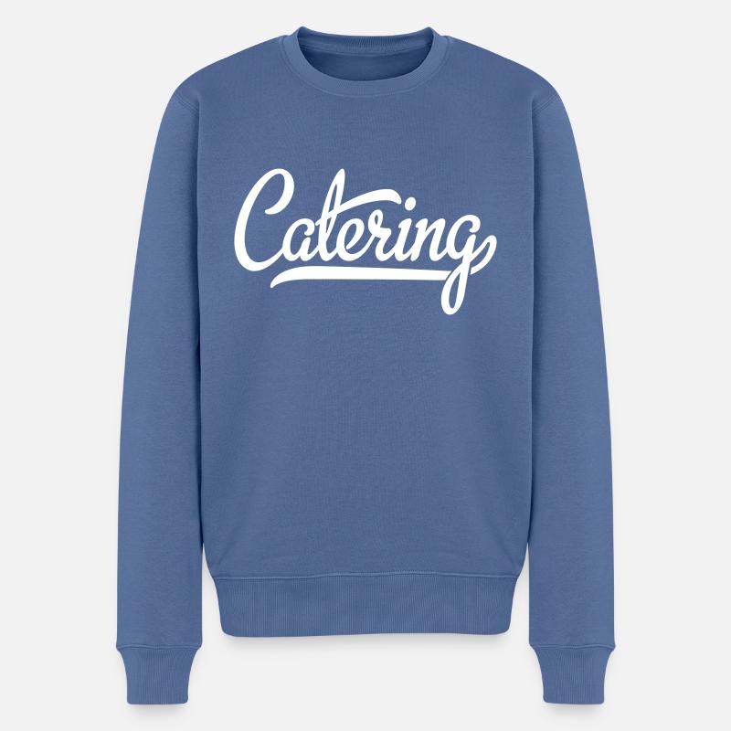 Catering - Männer Premium Bio Pullover - Taubenblau