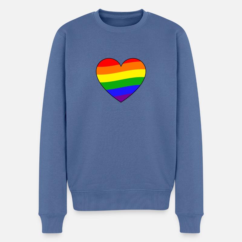 Pride - Männer Premium Bio Pullover - Taubenblau