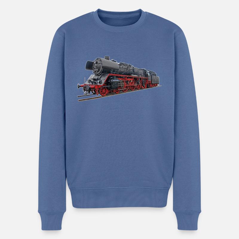 Dampflok 03 1010 - Männer Premium Bio Pullover - Taubenblau