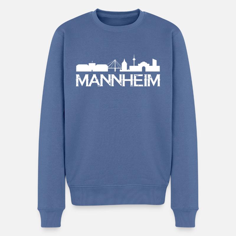 Mannheim Monnem - Pull Premium bio Homme - bleu pigeon