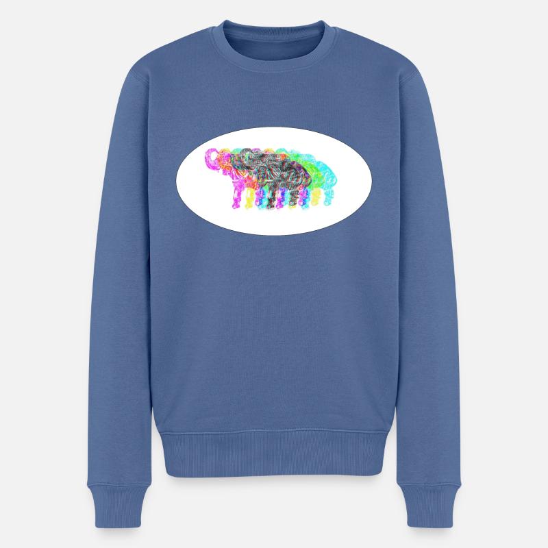 Edelfant Elefant - Männer Premium Bio Pullover - Taubenblau