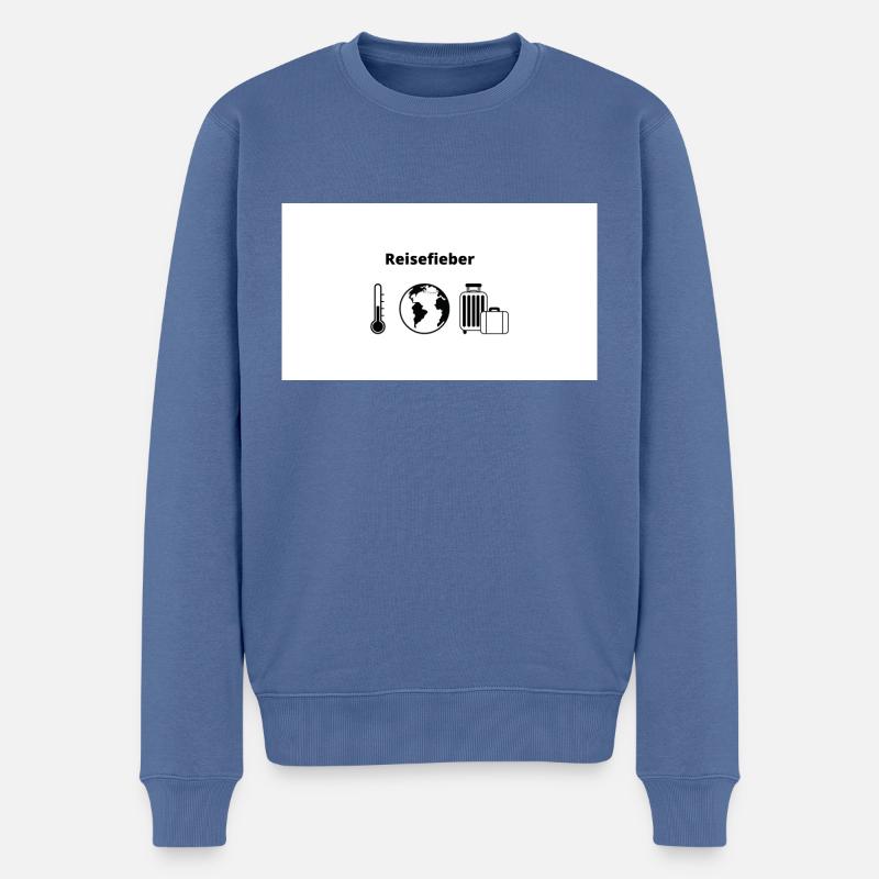 Fièvre du voyage - Pull Premium bio Homme - bleu pigeon