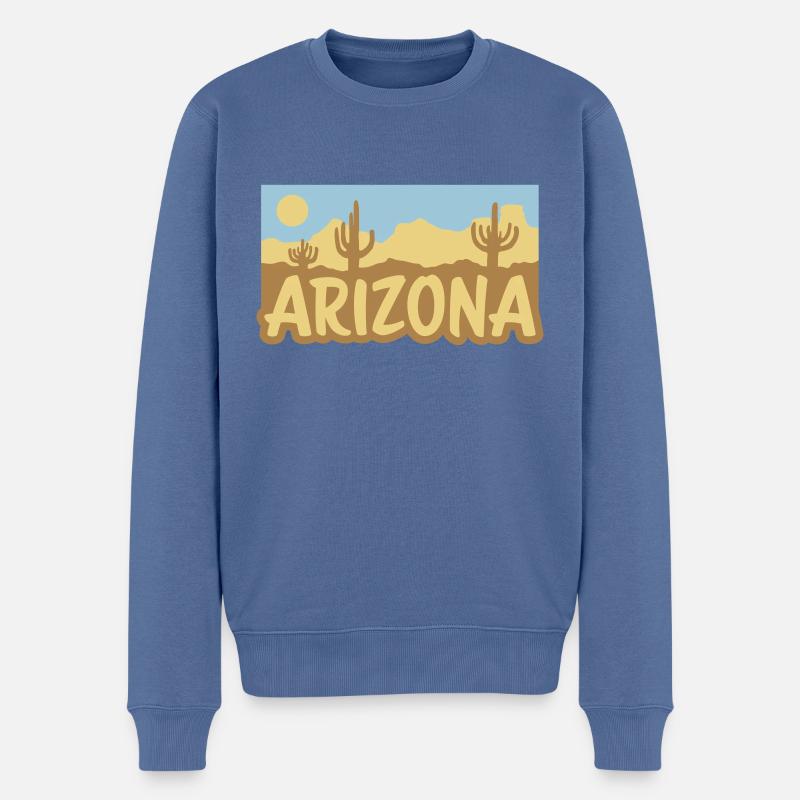 Arizona USA Wüste Landschaft - Männer Premium Bio Pullover - Taubenblau