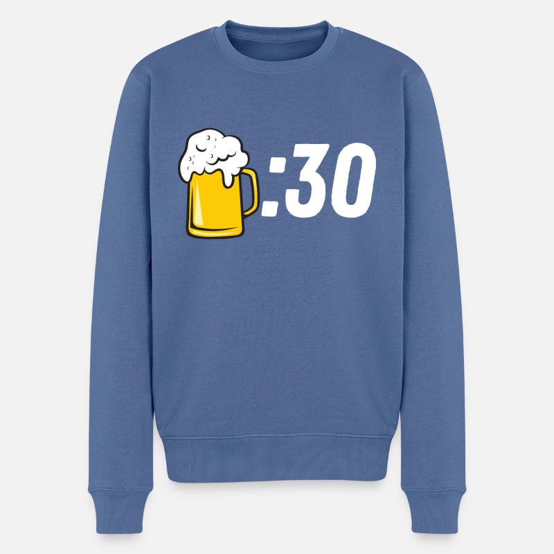 Bière :30 - Pull Premium bio Homme - bleu pigeon